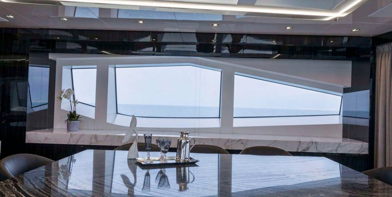 Mangusta GranSport 45 for sale MD dining area abyacht.com
