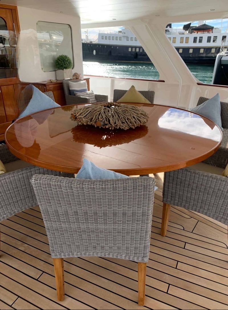 Classic M motoryacht for sale main aftdeck Abyacht.com